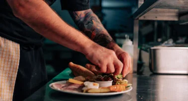 chef preparing meal at yeatheridge restaurant