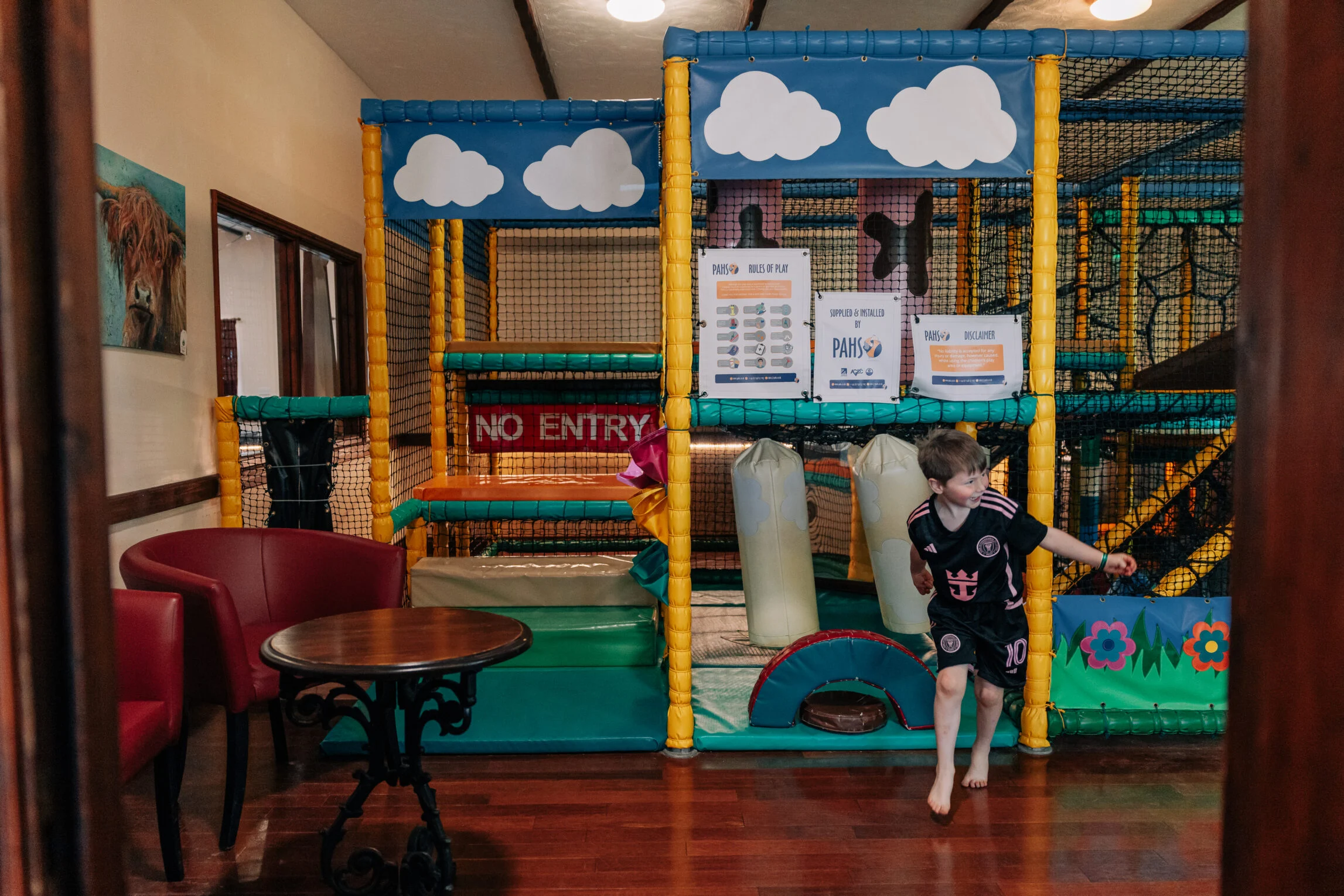 children playing in the soft play area