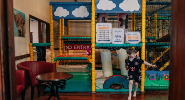 children playing in the soft play area