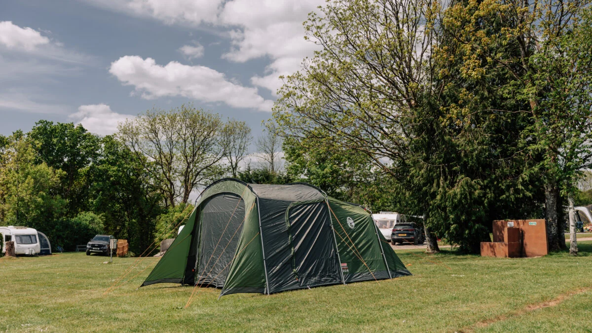 large grass camping pitch