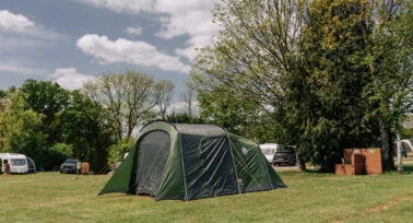 large grass camping pitch