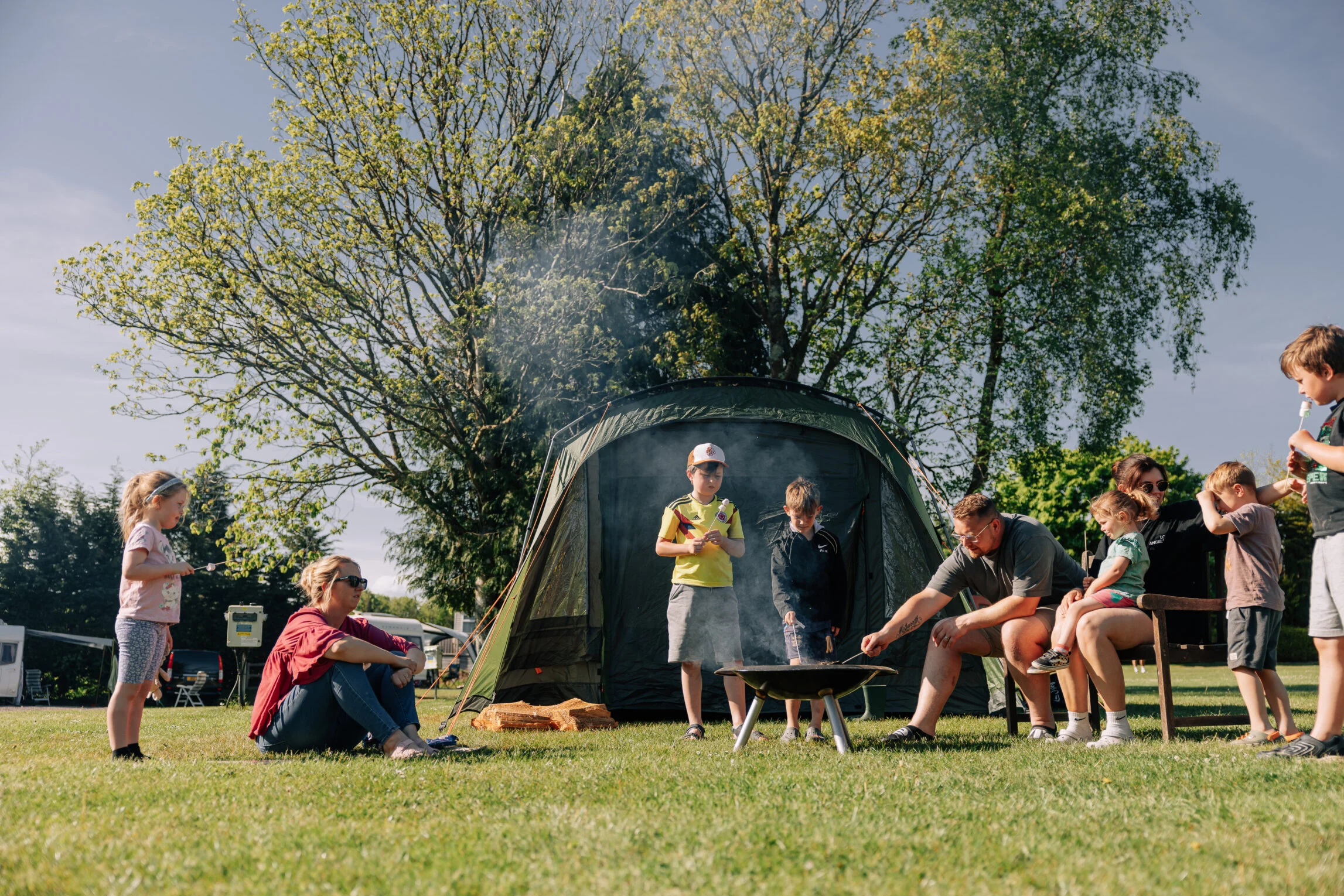 family camping in Devon