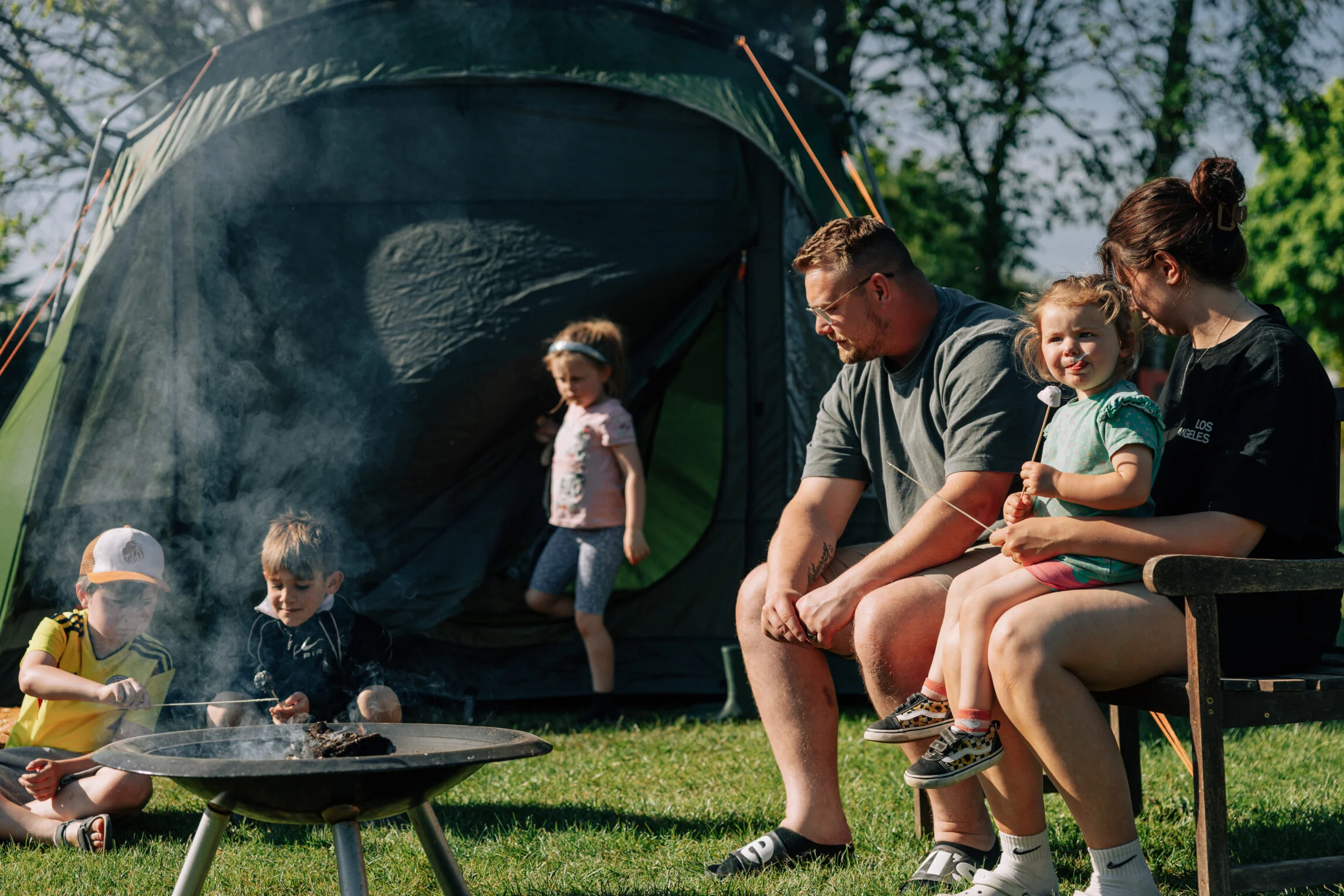 firepit next to tent
